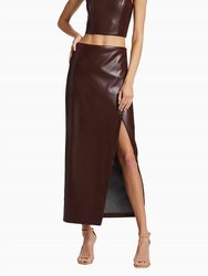 Siobhan Vegan Leather Skirt In Toffee
