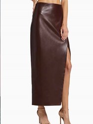 Siobhan Vegan Leather Skirt In Toffee
