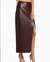 Siobhan Vegan Leather Skirt In Toffee