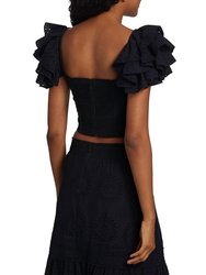 Tawny Square Neck Ruffle Crop Top