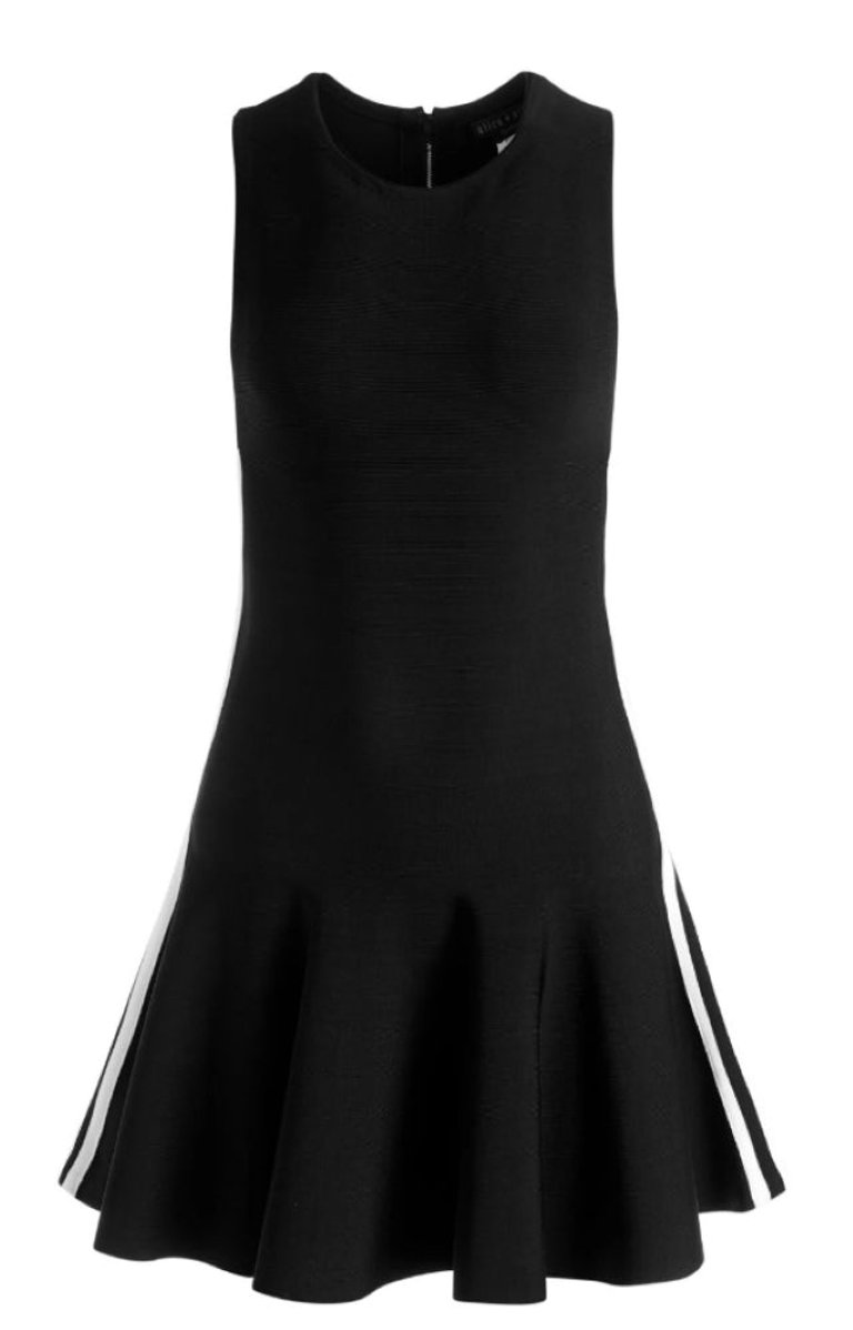 Women Kimi Side Stripe Viscose Sleeveless Mini Dress - Black