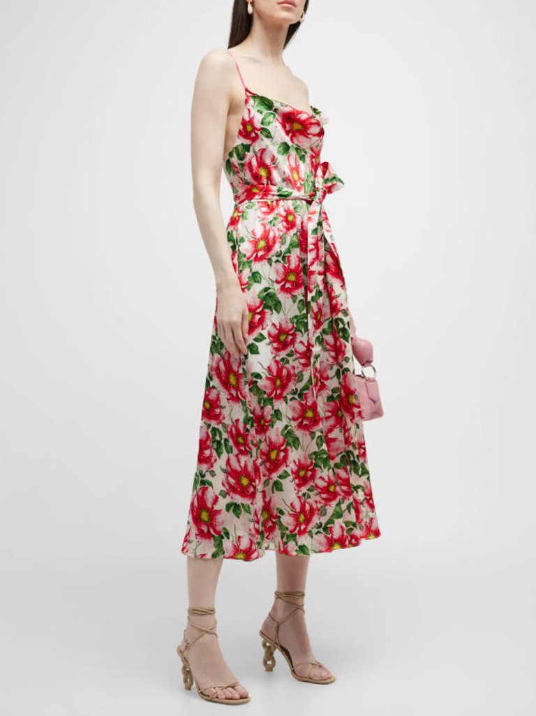 Women Samantha Cowl Neck Midi Dress - High Tea Floral