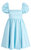 Women Sharilyn Puff Sleeve Square Neck Bowtie Back Mini Dress - Blue