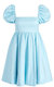 Women Sharilyn Puff Sleeve Square Neck Bowtie Back Mini Dress - Blue