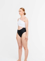 Mombasa Asymmetric One Piece (White and Black)