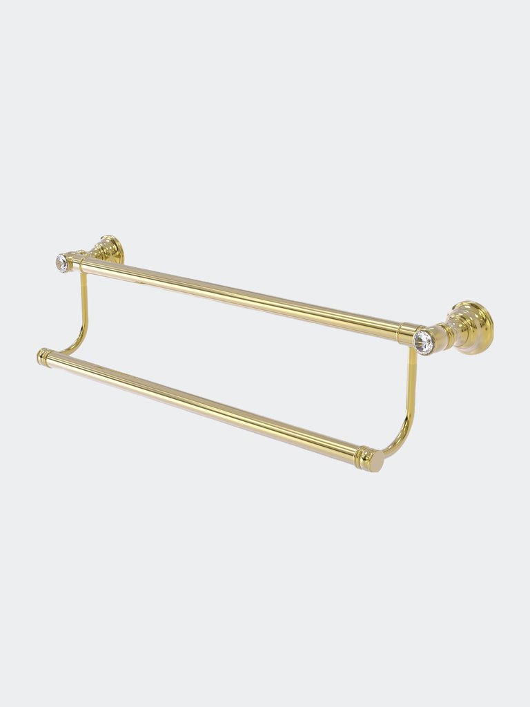 Carolina Crystal Collection 36" Double Towel Bar - Unlacquered Brass