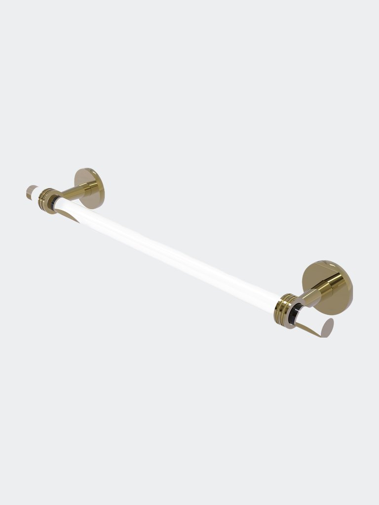 Clearview Collection 18" Towel Bar with Dotted Accents - Unlacquered Brass