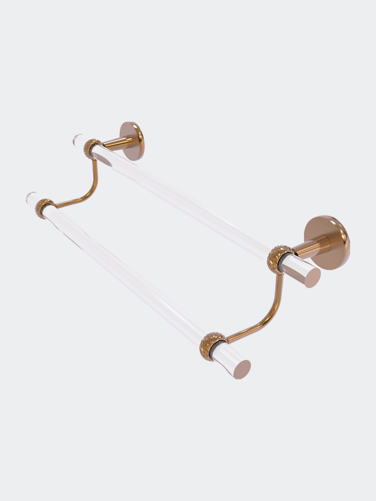 Clearview Collection 24" Double Towel Bar with Twisted Accents - Brushed Bronze