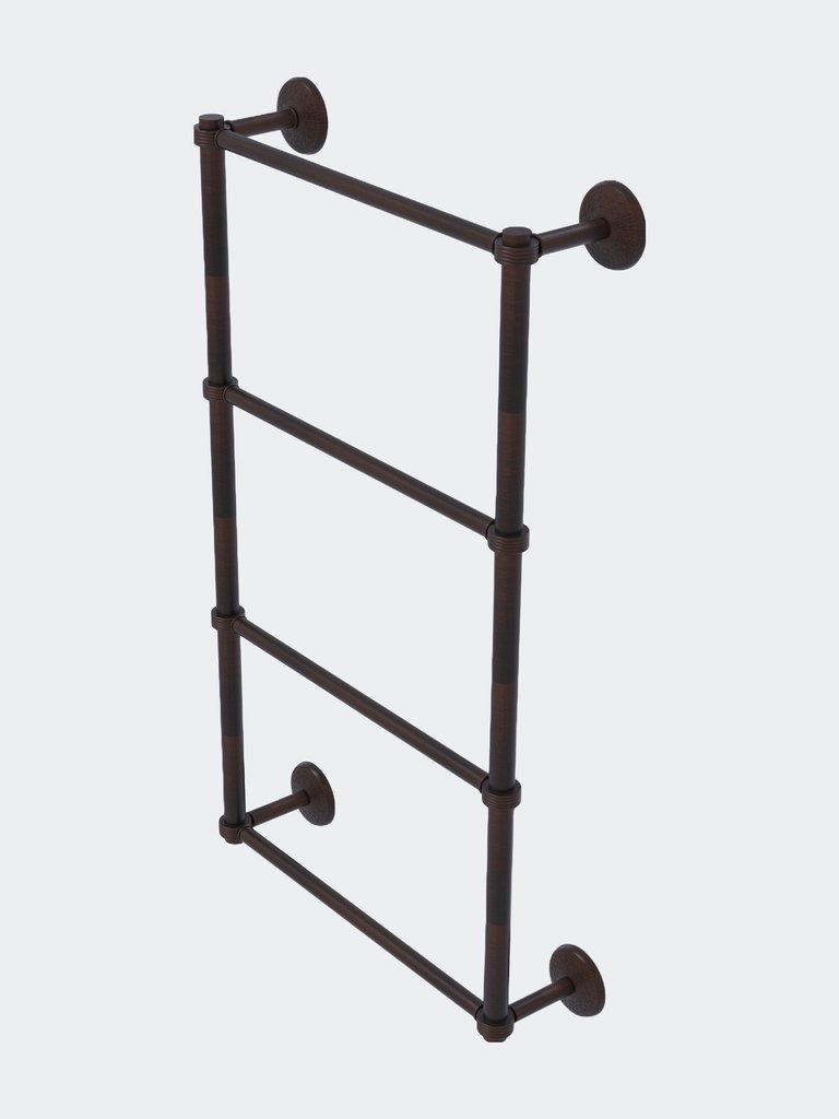 Monte Carlo Collection 4 Tier 30" Ladder Towel Bar With Grooved Detail - Venetian Bronze