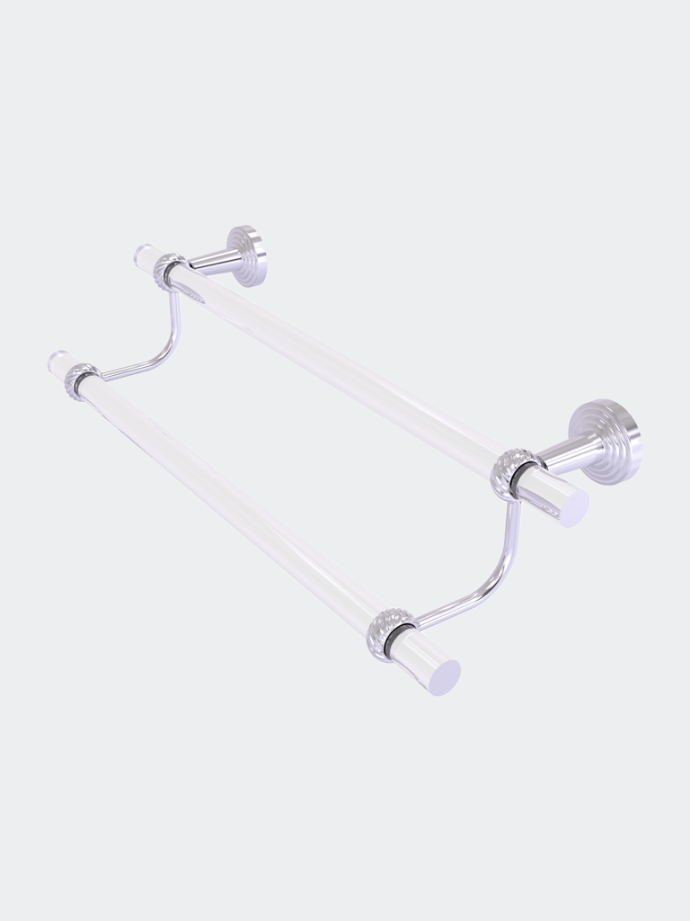 Pacific Beach Collection 24" Double Towel Bar With Twisted Accents - Satin Chrome