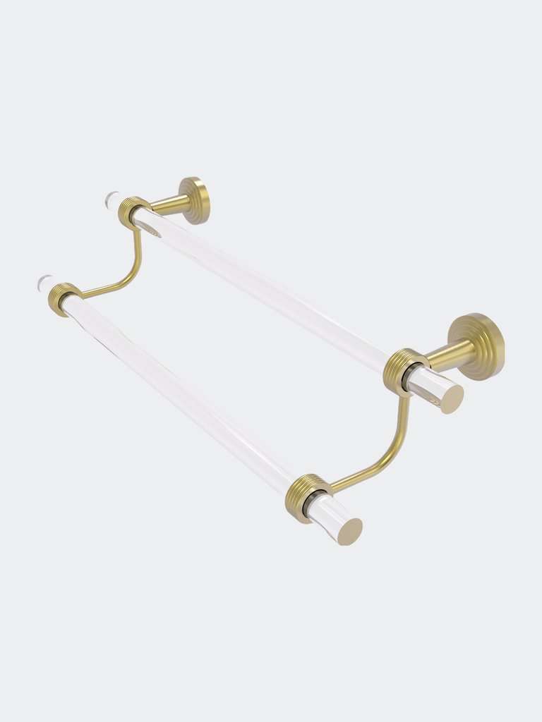 Pacific Beach Collection 30" Double Towel Bar With Grooved Accents - Satin Brass