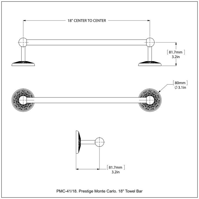 Prestige Monte Carlo Collection 18" Towel Bar