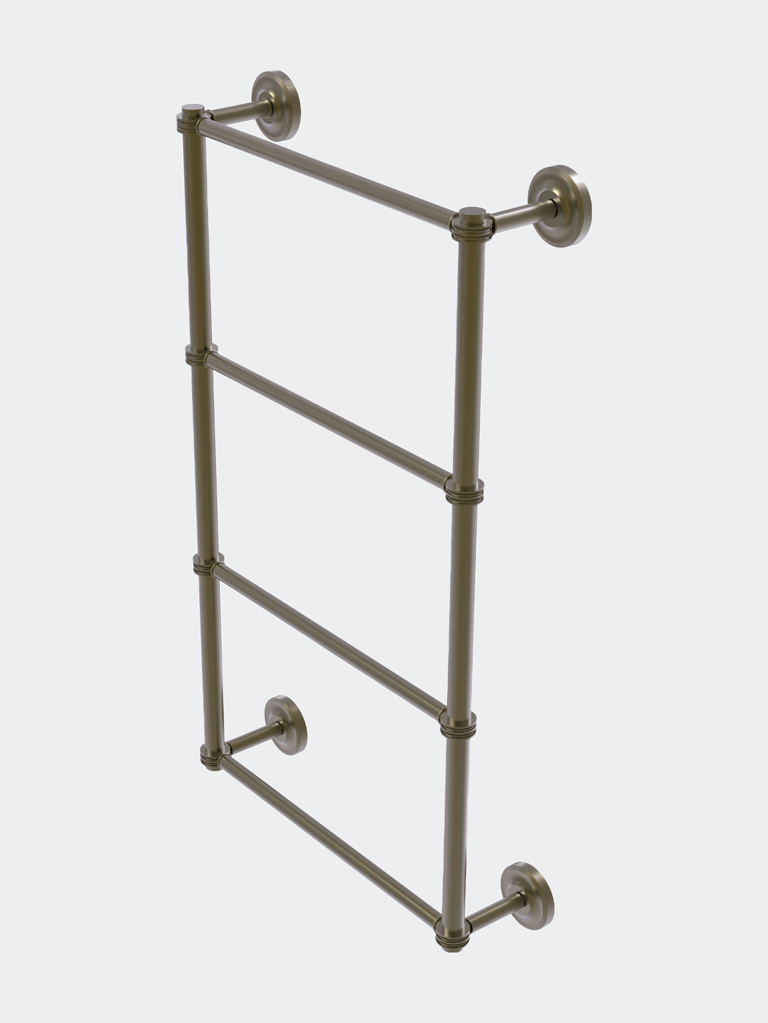 Prestige Regal Collection 4 Tier 36" Ladder Towel Bar with Dotted Detail - Antique Brass