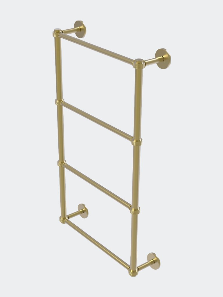 Prestige Skyline Collection 4 Tier 24" Ladder Towel Bar With Grooved Detail - Satin Brass