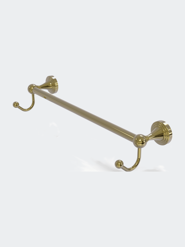 Sag Harbor Collection 36" Towel Bar with Integrated Hooks - Unlacquered Brass