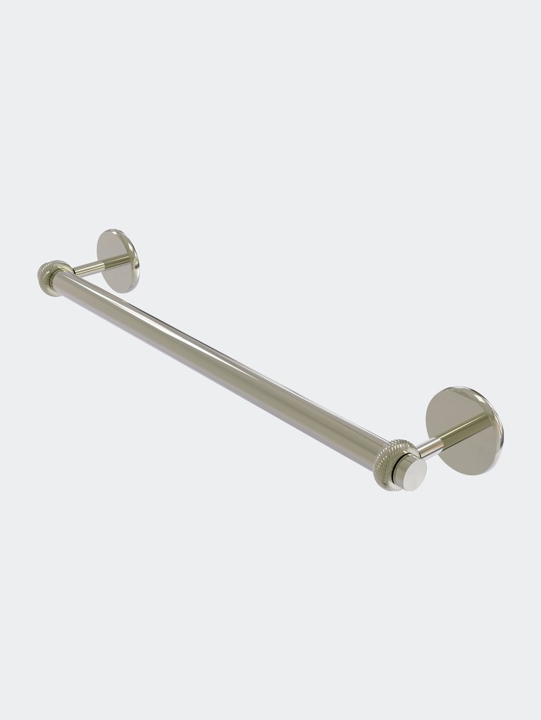 Satellite Orbit Two Collection 18" Towel Bar With Twist Detail - Polished Nickel