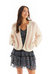 Crochet Bomber Sweater - Blush/Ivory