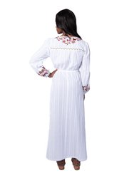 Floral Embroidered Maxi Dress - White