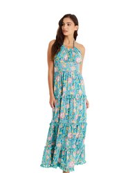 Leah Maxi Dress - Aqua Floral