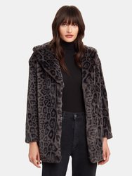 Amice Oversized Leopard Jacket - Gray