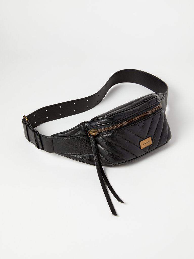 Justine Leather Bumbag - Black