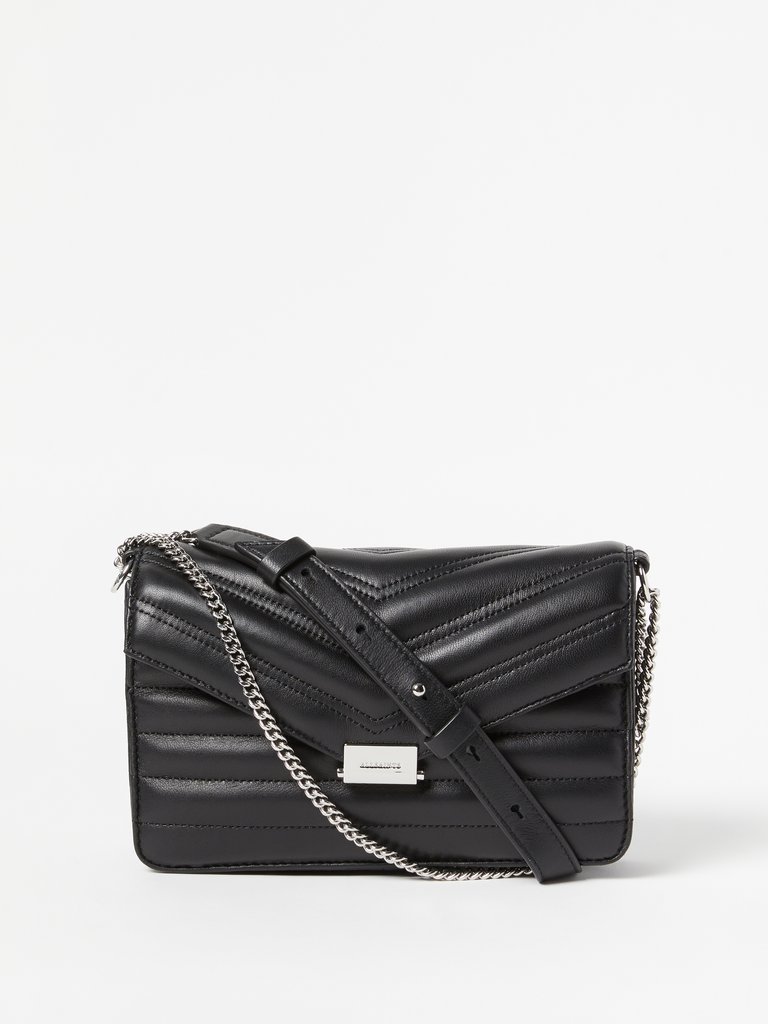 Justine Leather Crossbody Bag - Black