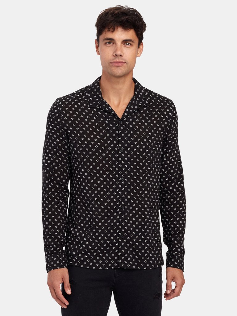 Lucked Out Long Sleeve Shirt - Jet Black/Ecru