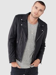 Milo Leather Biker Jacket - Black