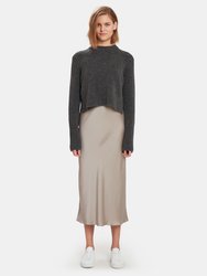 Tierny Roll Neck Dress - Tin Greymarl/Pearl