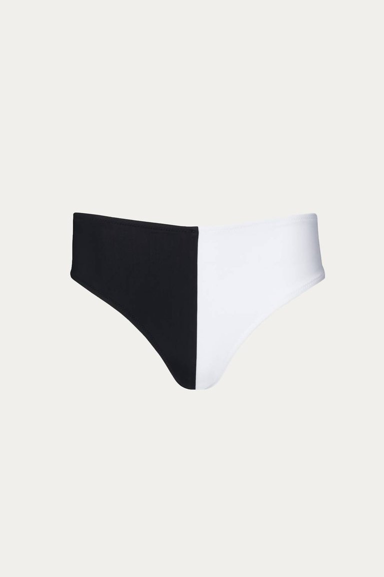 Clio Bikini Bottom In Black/White - Black/White