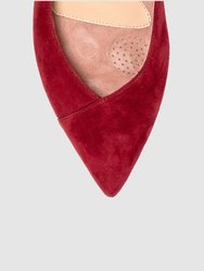 Gutsy Garnet Suede Flat