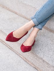 Gutsy Garnet Suede Flat