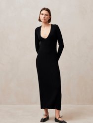 Alve Black Tricot Maxi Dress