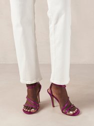 Alyssa Purple Leather Sandals - Purple