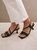Asymmetric Strap Sandals - Black