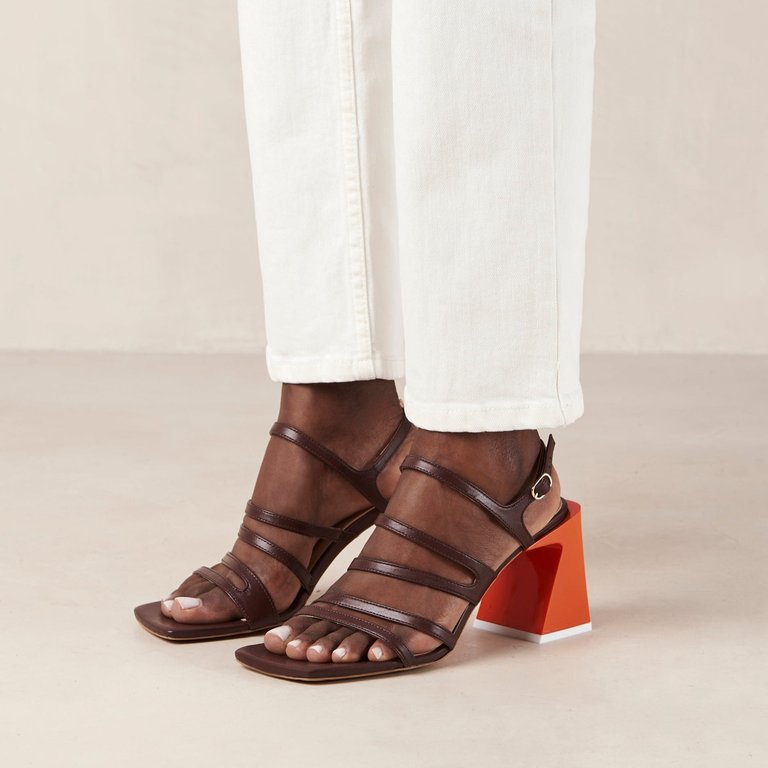 Aubrey Leather Sandals - Brown
