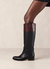 Billie Bicolor Black Burgundy Leather Boots - Black Burgundy