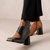 Blair Bicolor Black Camel Leather Ankle Boots