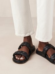 Calypso Braided Black Leather Sandals