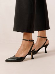 Cinderella Leather Pumps - Black