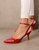 Cinderella Two-Tone Slingback Leather Pumps - Red/Pink