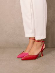 Cinderella Two-Tone Slingback Leather Pumps