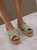 Crossed Linen Sandals - Khaki