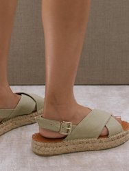 Crossed Linen Sandals