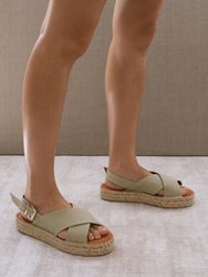 Crossed Linen Sandals
