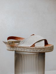 Crossed Platform Bicolor Sandal