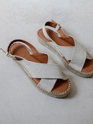 Crossed Platform Bicolor Sandal