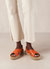 Crossed Platform Espadrille Sandals - Pomelo Orange