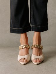 Daisy Leather Sandals - Cream