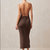 Delicate Brown Tricot Midi Dress